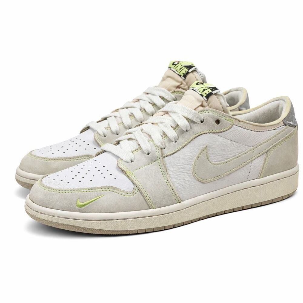 Nike Air Jordan 1 Low DM7837-103 White Grey Green Men’s Size 10 - Picture 4 of 7